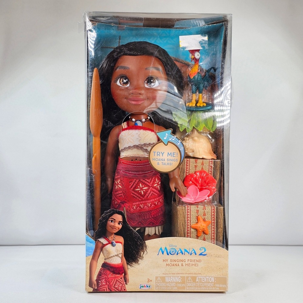 New Disney Moana 2 My Singing Friend Moana & Heihei Singing Talking Doll Jakks